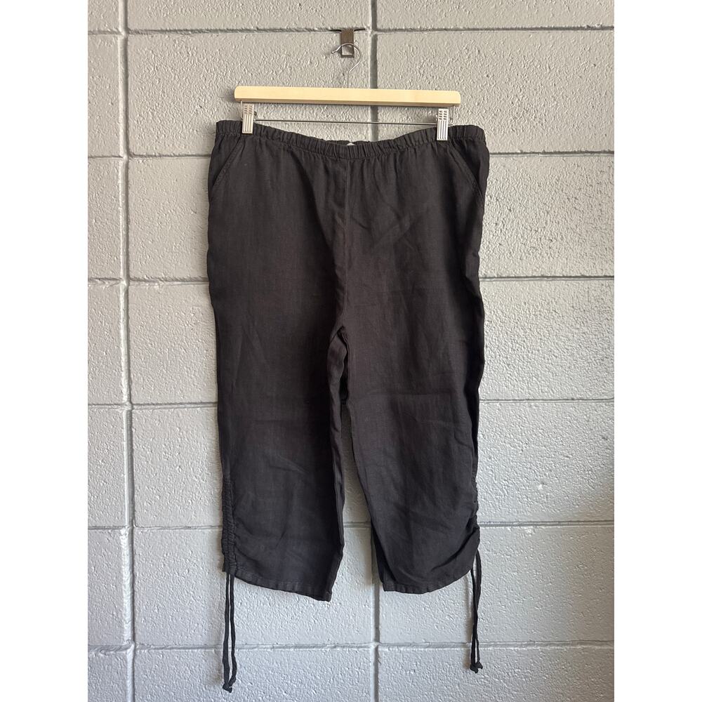 Match Point High Rise 100% Linen Capris Tie Leg Capris size S